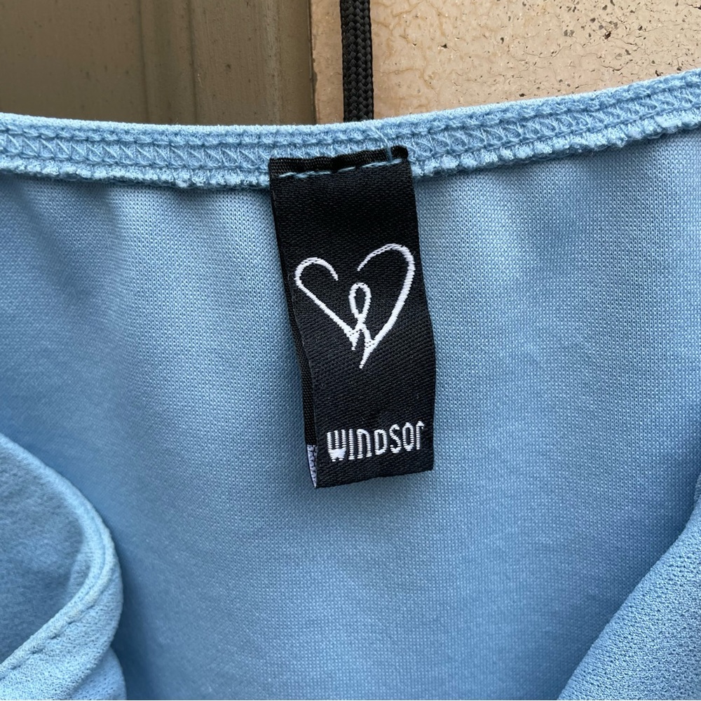 Windsor Wrapped in Stylish Blue Crepe Dress - Picture 3 of 7